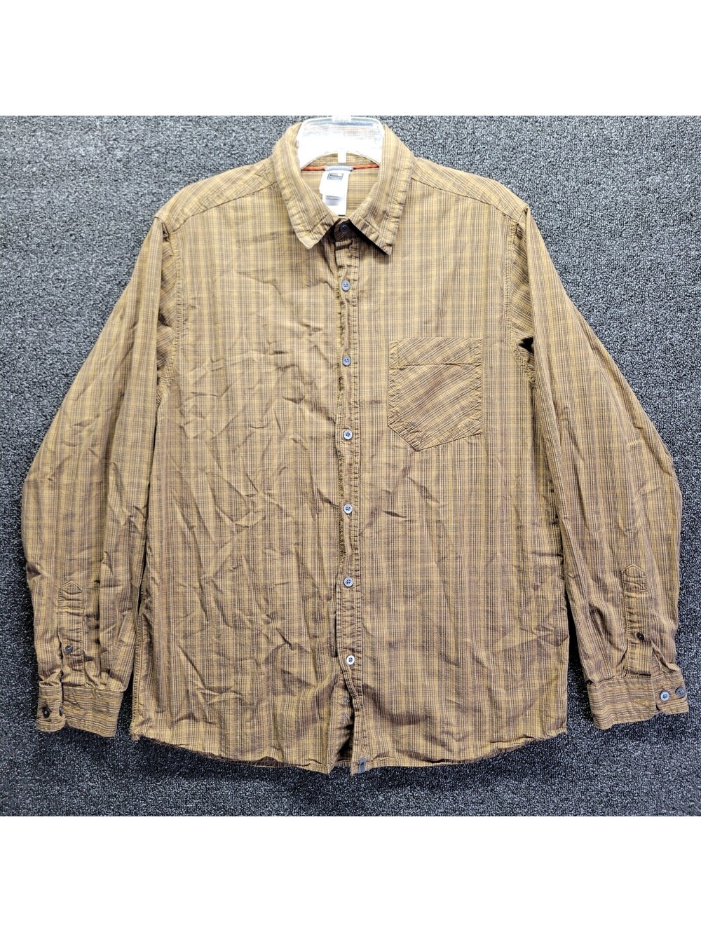 The North Face Men's Sz L Brown Plaid Button Down Shirt Oxford